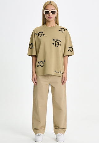 T-shirt Boxy Brodé "Mi Amor"