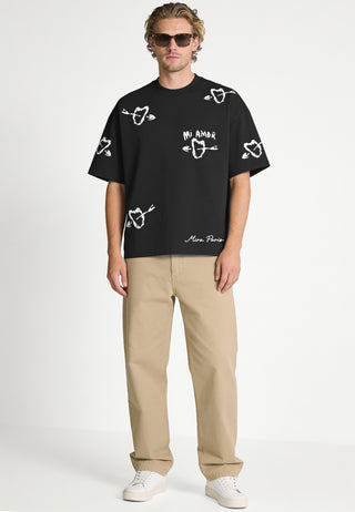 T-shirt Boxy Brodé "Mi Amor"