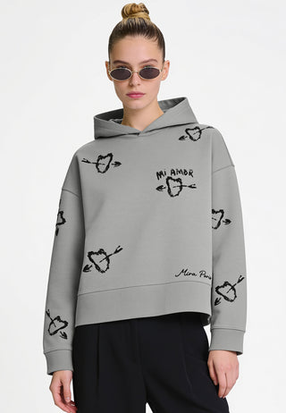 Hoodie Boxy Brodé "Mi Amor"