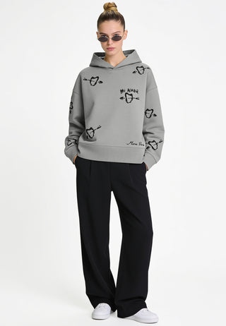 Hoodie Boxy Brodé "Mi Amor"