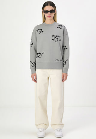 Sweatshirt Boxy Brodé "Mi Amor"