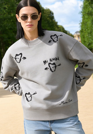 Sweatshirt Boxy Brodé "Mi Amor"