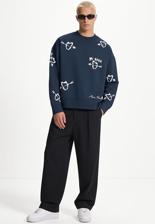Sweatshirt Boxy Brodé "Mi Amor"
