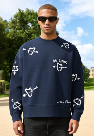 Sweatshirt Boxy Brodé "Mi Amor"