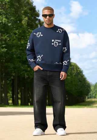 Sweatshirt Boxy Brodé "Mi Amor"