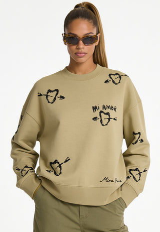 Sweatshirt Boxy Brodé "Mi Amor"