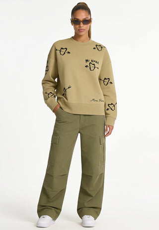 Sweatshirt Boxy Brodé "Mi Amor"
