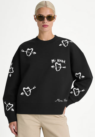 Sweatshirt Boxy Brodé "Mi Amor"