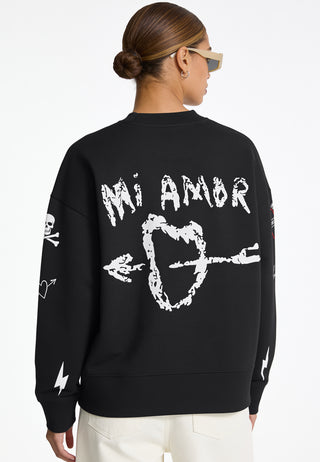 Sweatshirt Boxy "Tattoo Mi Amor"