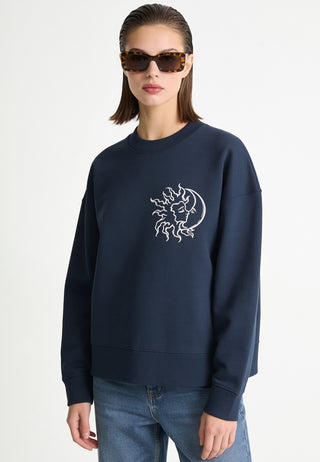 Sweatshirt Boxy Brodé "Moon"