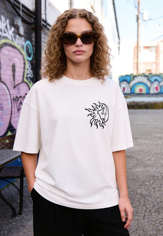 T-shirt Boxy Brodé "Moon"