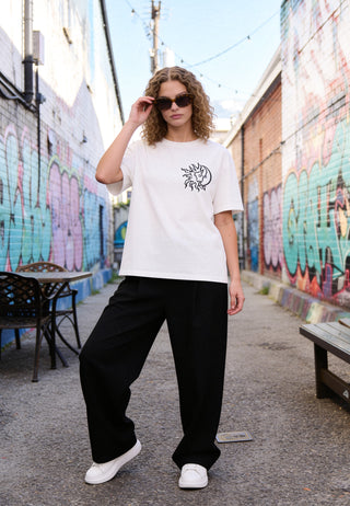 T-shirt Boxy Brodé "Moon"
