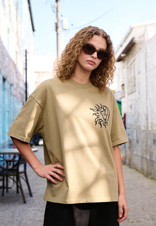T-shirt Boxy Brodé "Moon"