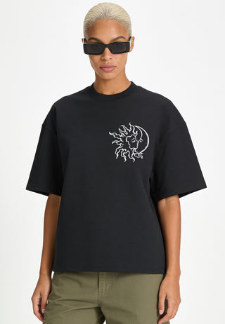 T-shirt Boxy Brodé "Moon"
