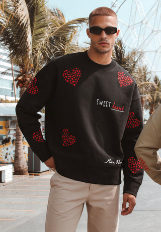 Sweatshirt Boxy Brodé "Sweet"