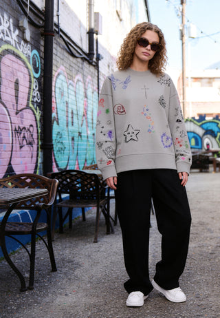 Sweatshirt Boxy "Flash Tattoo 1"