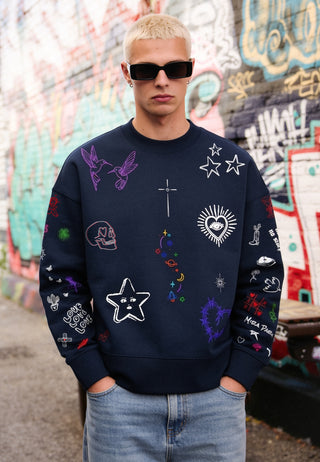 Sweatshirt Boxy "Flash Tattoo 1"