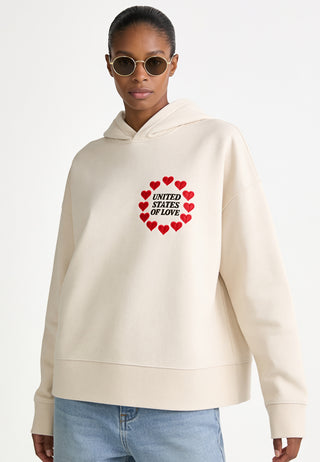 Hoodie Boxy Brodé "United States of Love"