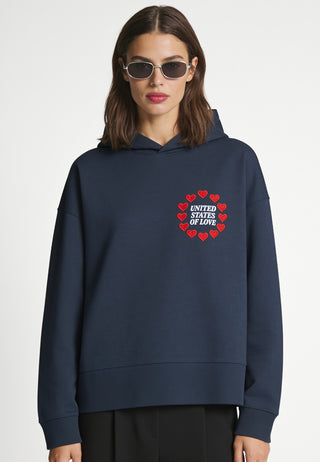 Hoodie Boxy Brodé "United States of Love"