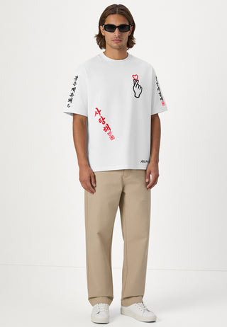T-shirt Boxy Brodé "Saranghae"