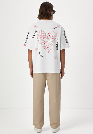 T-shirt Boxy Brodé "Saranghae"