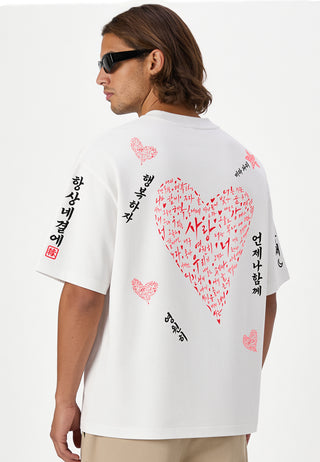 T-shirt Boxy Brodé "Saranghae"