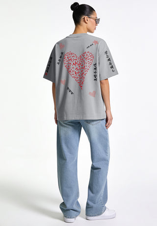 T-shirt Boxy Brodé "Saranghae"