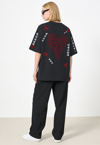 T-shirt Boxy Brodé "Saranghae"