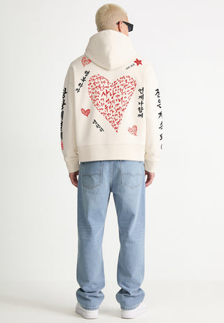 Hoodie Boxy Brodé "Saranghae"