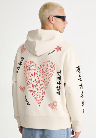 Hoodie Boxy Brodé "Saranghae"