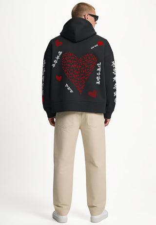 Hoodie Boxy Brodé "Saranghae"