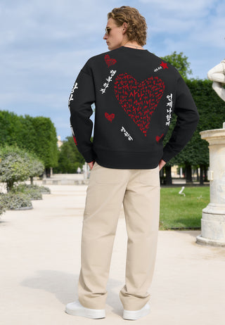 Sweatshirt Boxy Brodé "Saranghae"