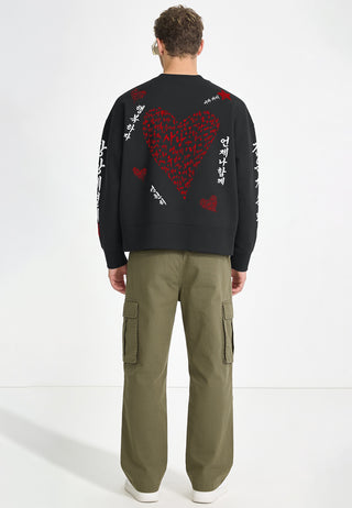 Sweatshirt Boxy Brodé "Saranghae"