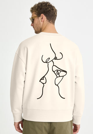 Sweatshirt Boxy Brodé "Kiss"