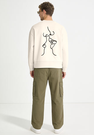 Sweatshirt Boxy Brodé "Kiss"