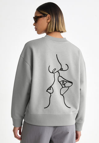 Sweatshirt Boxy Brodé "Kiss"