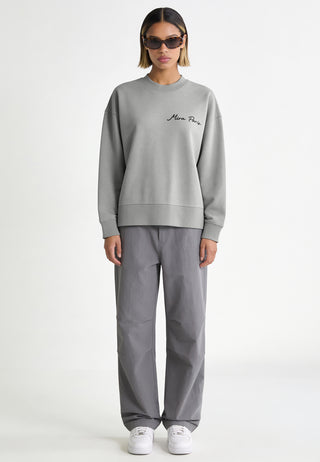Sweatshirt Boxy Brodé "Kiss"