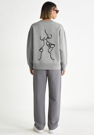 Sweatshirt Boxy Brodé "Kiss"