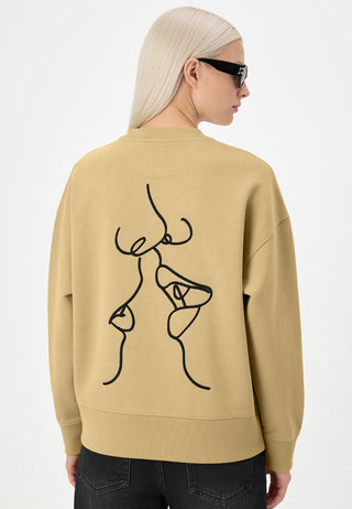 Sweatshirt Boxy Brodé "Kiss"