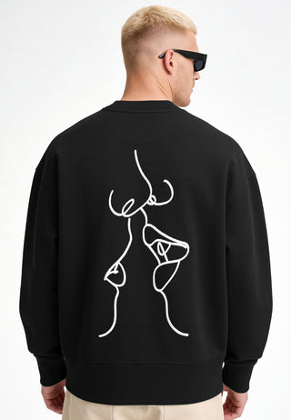 Sweatshirt Boxy Brodé "Kiss"
