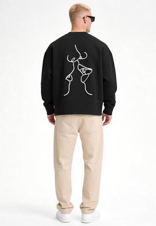 Sweatshirt Boxy Brodé "Kiss"