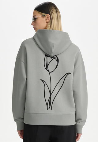 Hoodie Boxy Brodé "Fleur"