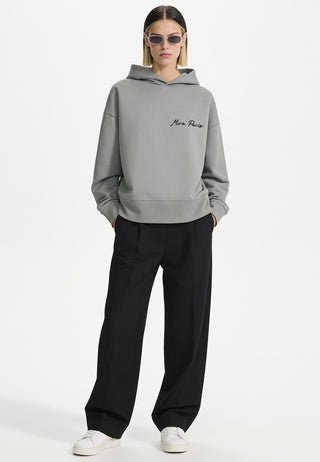 Hoodie Boxy Brodé "Fleur"