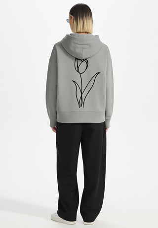 Hoodie Boxy Brodé "Fleur"