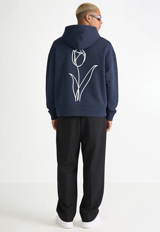 Hoodie Boxy Brodé "Fleur"