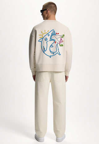 Sweatshirt Boxy Brodé "Shark"