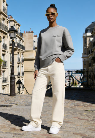 Sweatshirt Boxy Brodé "Shark"