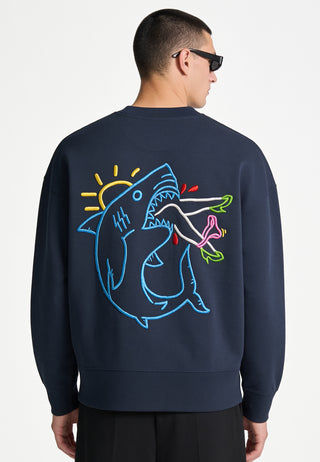 Sweatshirt Boxy Brodé "Shark"
