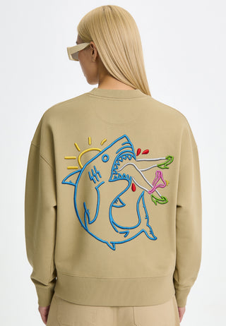 Sweatshirt Boxy Brodé "Shark"