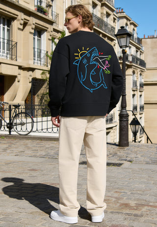 Sweatshirt Boxy Brodé "Shark"